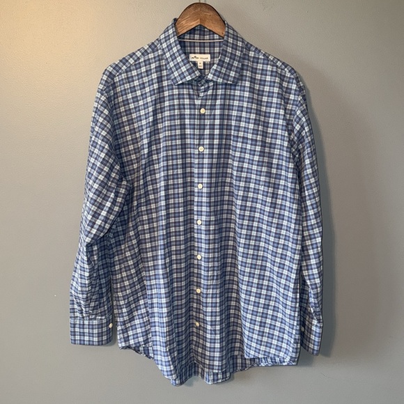 Peter Millar Crown Finish Stretch Sandprint Plaid Shirt - Picture 3 of 12